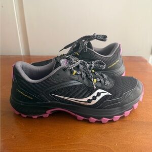 Saucony Excursion TR 15 Trail Running Shoe Black & Purple Sneakers